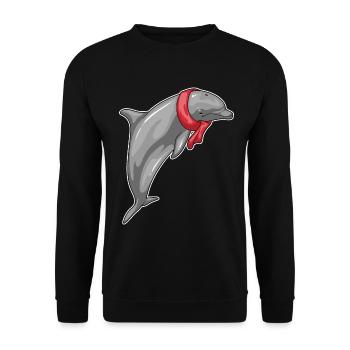 Dolphin scarf - Unisex Sweatshirt - black - Front - Alina (178cm) & Michal (187cm)