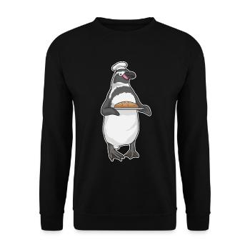 Boulangerie de pain Penguin Baker - Sweat-shirt Unisexe - noir - Devant - Alina (178cm) & Michal (187cm)