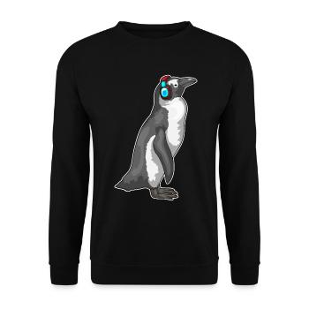 Musique casque Penguin - Sweat-shirt Unisexe - noir - Devant - Alina (178cm) & Michal (187cm)