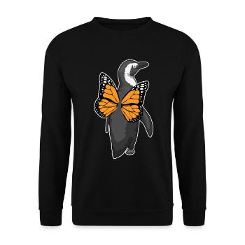 Ailes de papillon de pingouin - Sweat-shirt Unisexe - noir - Devant - Alina (178cm) & Michal (187cm)