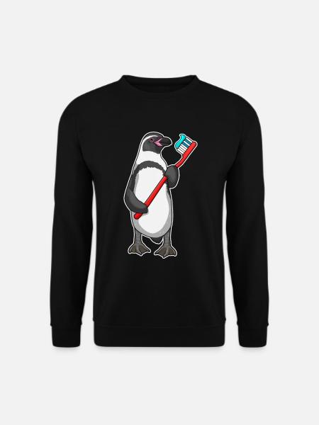 Penguin Toothbrush - Unisex Sweatshirt - black