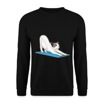 Méditation de fitness yoga pour chats - Sweat-shirt Unisexe - noir - Devant - Alina (178cm) & Michal (187cm)