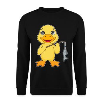 Pêche au poisson canard pêcheur - Sweat-shirt Unisexe - noir - Devant - Alina (178cm) & Michal (187cm)