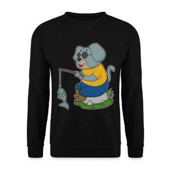 Pêche au poisson Dog Angler - Sweat-shirt Unisexe - noir - Devant - Alina (178cm) & Michal (187cm)