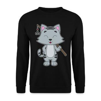 Canne à pêche Cat Angler Canne à pêche - Sweat-shirt Unisexe - noir - Devant - Alina (178cm) & Michal (187cm)