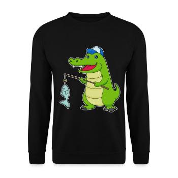 Pêche au poisson crocodile - Sweat-shirt Unisexe - noir - Devant - Alina (178cm) & Michal (187cm)