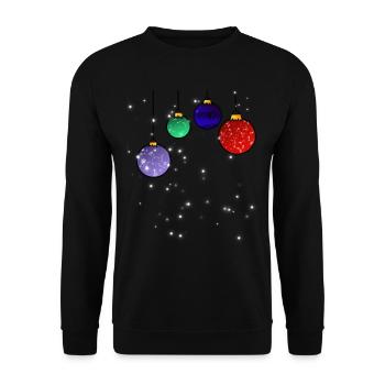 Boules d’arbre de Noël avec flocons de neige - Sweat-shirt Unisexe - noir - Devant - Alina (178cm) & Michal (187cm)