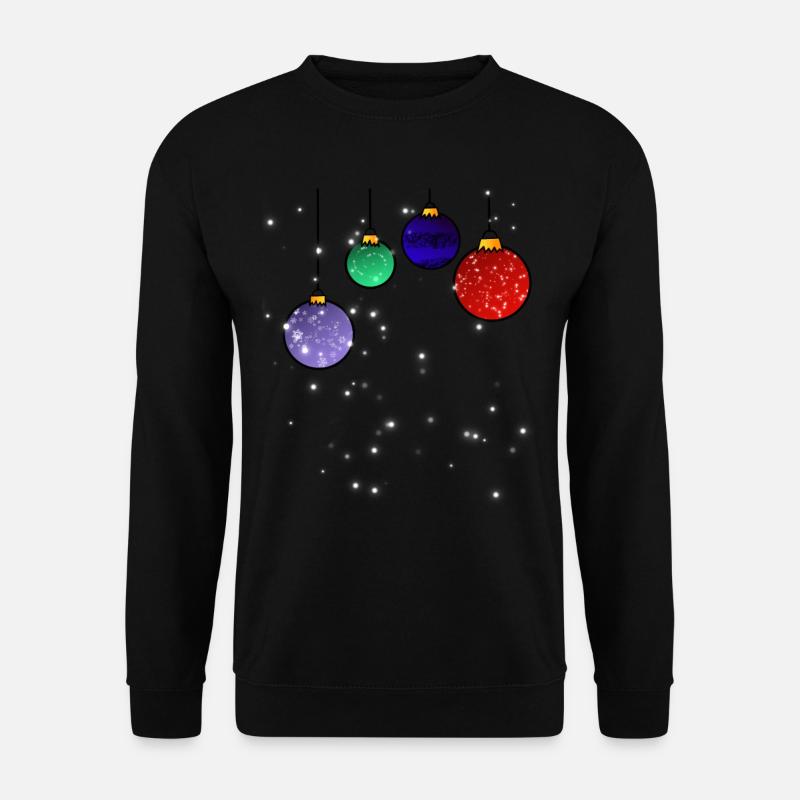 Christbaumkugeln mit Schneeflocken - Unisex Pullover - Schwarz