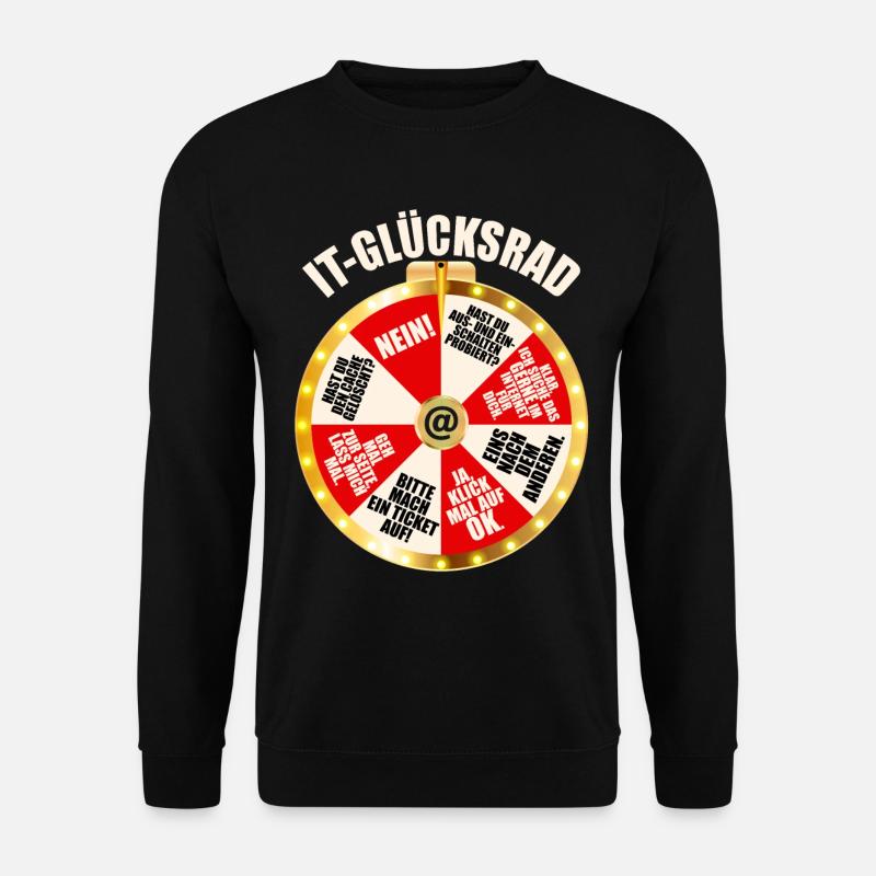IT Support Glücksrad Service Desk IT Helpdesk Nerd - Unisex Pullover - Schwarz