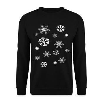 Snowflakes - Unisex Sweatshirt - black - Front - Alina (178cm) & Michal (187cm)