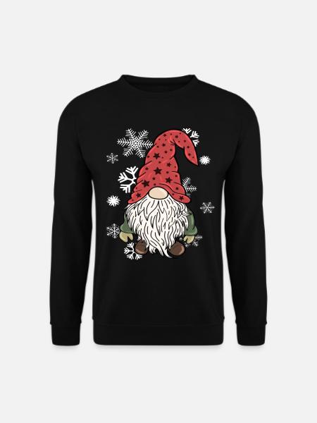Gnom Weihnachts Wichtel Schneeflocken - Unisex Pullover - Schwarz
