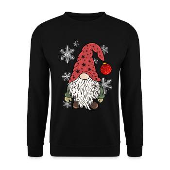 Vintage Gnome Christmas Elves - Unisex Sweatshirt - black - Front - Alina (178cm) & Michal (187cm)