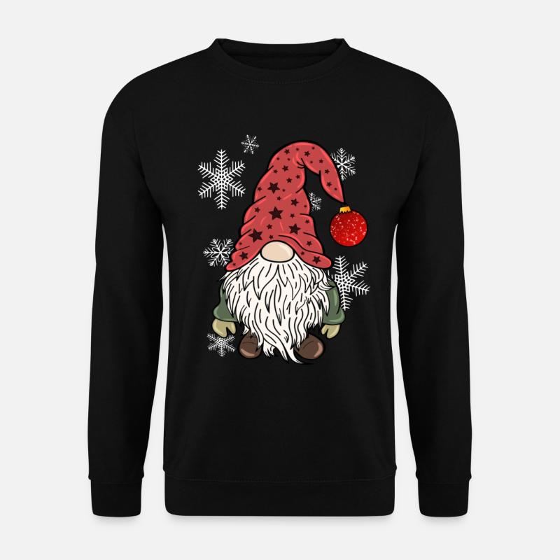 Vintage Gnom Weihnachts Wichtel - Unisex Pullover - Schwarz