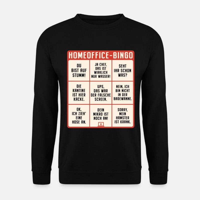 Homeoffice Bingo Büro Heimarbeit Home Office - Unisex Pullover - Schwarz
