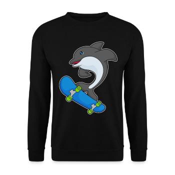 Delfin Skater Skateboard - Sweat-shirt Unisexe - noir - Devant - Alina (178cm) & Michal (187cm)
