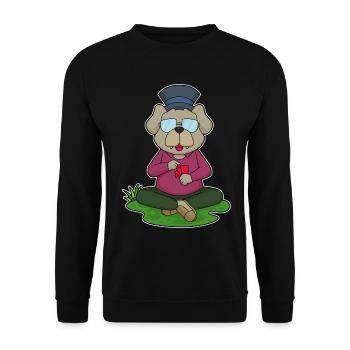 Hund Poker Pokerkarten - Unisex Pullover - Schwarz - Vorne - Alina (178cm) & Michal (187cm)