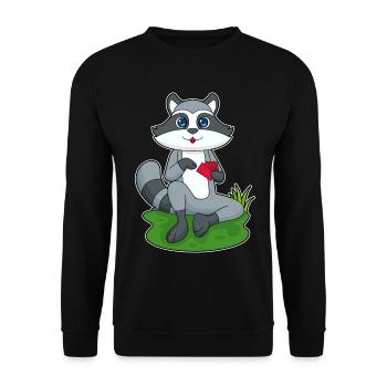 Waschbär Poker Pokerkarten - Unisex Pullover - Schwarz - Vorne - Alina (178cm) & Michal (187cm)