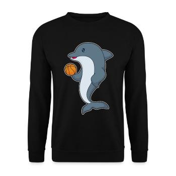 Dolphin Basketball Player Basketball - Unisex Sweatshirt - black - Front - Alina (178cm) & Michal (187cm)