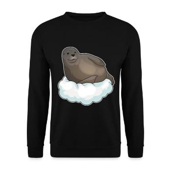 Seal Clouds - Unisex Sweatshirt - black - Front - Alina (178cm) & Michal (187cm)