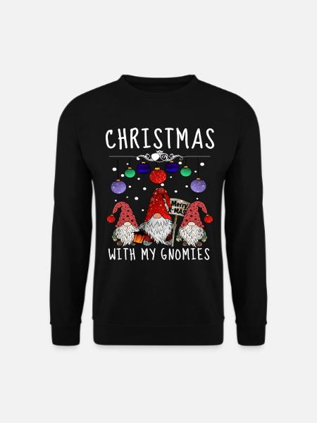 Gnome Familie Weihnachts Wichtel - Unisex Pullover - Schwarz