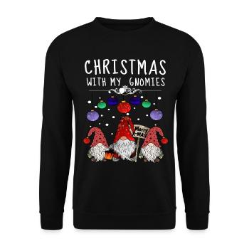 Joyeux Noël Famille Gnome - Sweat-shirt Unisexe - noir - Devant - Alina (178cm) & Michal (187cm)