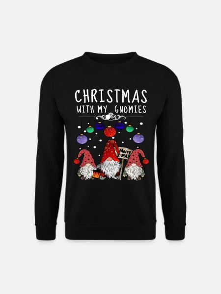 Frohe Weihnachten Gnom Familie - Unisex Pullover - Schwarz