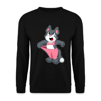 Cat Workout Gymnastics Fitness - Unisex Sweatshirt - black - Front - Alina (178cm) & Michal (187cm)