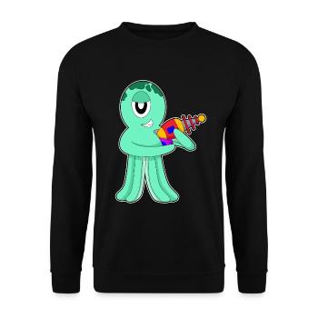 Extraterrestre pieuvre - Sweat-shirt Unisexe - noir - Devant - Alina (178cm) & Michal (187cm)