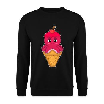 Krake Waffeleis  - Unisex Pullover - Schwarz - Vorne - Alina (178cm) & Michal (187cm)
