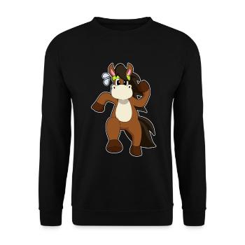 Courses hippiques - Sweat-shirt Unisexe - noir - Devant - Alina (178cm) & Michal (187cm)