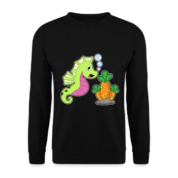 Hippocampe Carotte - Sweat-shirt Unisexe - noir - Devant - Alina (178cm) & Michal (187cm)