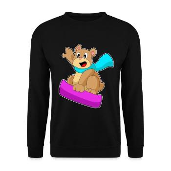 Bear Snowboarder Snowboard - Unisex Sweatshirt - black - Front - Alina (178cm) & Michal (187cm)
