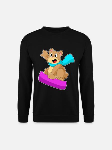 Bear Snowboarder Snowboard - Unisex Sweatshirt - black