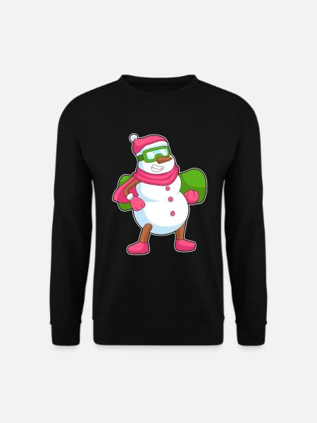 Schneemann Snowboarder Snowboard - Unisex Pullover - Schwarz