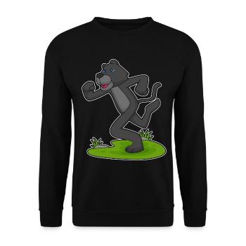 Jogging Panther Noir Sport de jogging - Sweat-shirt Unisexe - noir - Devant - Alina (178cm) & Michal (187cm)