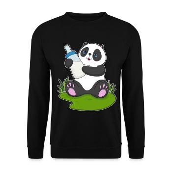 Lait pour biberon Panda - Sweat-shirt Unisexe - noir - Devant - Alina (178cm) & Michal (187cm)