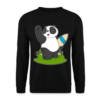 Été de planche de surf panda - Sweat-shirt Unisexe - noir - Devant - Alina (178cm) & Michal (187cm)