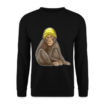 Monkey Winter Hat - Unisex Sweatshirt - black - Front - Alina (178cm) & Michal (187cm)