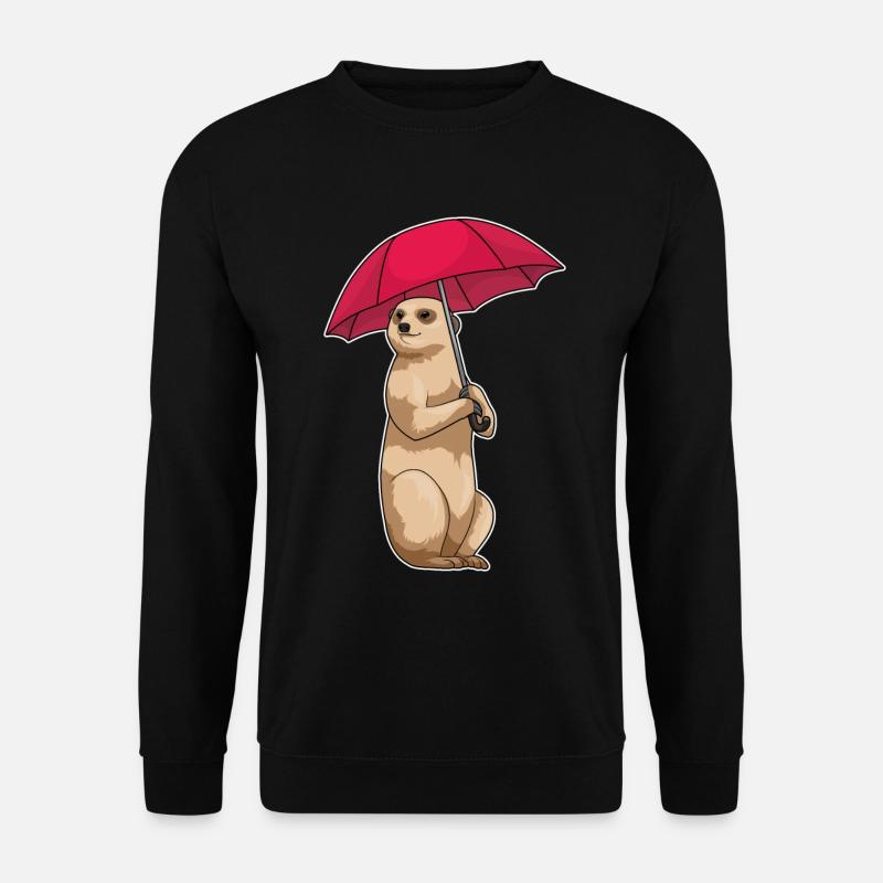 Erdmännchen Regen Regenschirm - Unisex Pullover - Schwarz