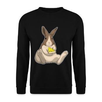 Pizza au lapin - Sweat-shirt Unisexe - noir - Devant - Alina (178cm) & Michal (187cm)