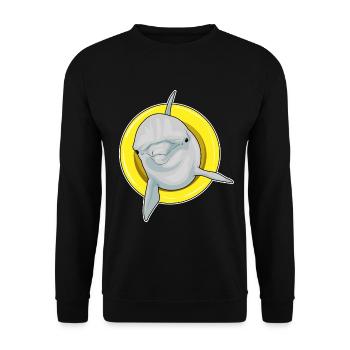 Été de la nage dans le ring de natation des dauphins - Sweat-shirt Unisexe - noir - Devant - Alina (178cm) & Michal (187cm)
