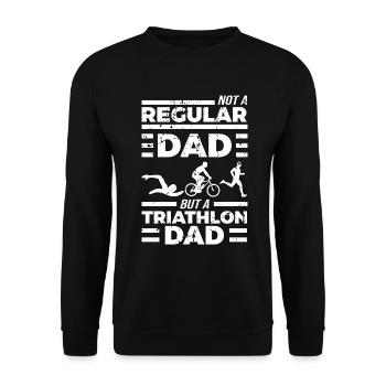 Funny Triathlon Father - Unisex Sweatshirt - black - Front - Alina (178cm) & Michal (187cm)