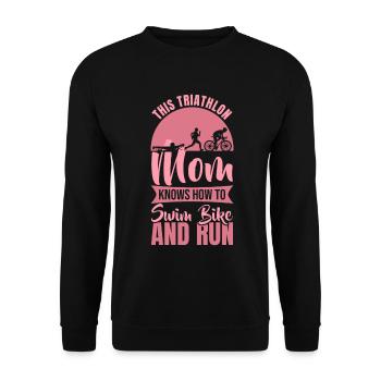 Triathlet Mama - Unisex Pullover - Schwarz - Vorne - Alina (178cm) & Michal (187cm)