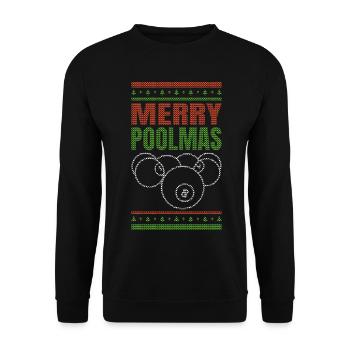 Weihnachten Billardspieler - Unisex Pullover - Schwarz - Vorne - Alina (178cm) & Michal (187cm)