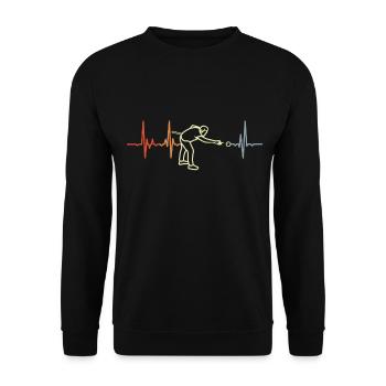 Billard Herzschlag - Unisex Pullover - Schwarz - Vorne - Alina (178cm) & Michal (187cm)