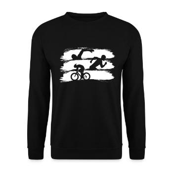 Triathlon Race - Unisex Sweatshirt - black - Front - Alina (178cm) & Michal (187cm)