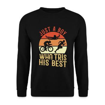 Triathlete - Unisex Sweatshirt - black - Front - Alina (178cm) & Michal (187cm)