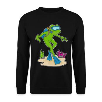Frosch Taucher Schwimmbrille Tauchen - Unisex Pullover - Schwarz - Vorne - Alina (178cm) & Michal (187cm)