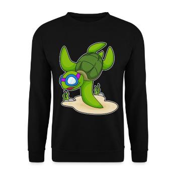 Schildkröte Taucher Schwimmbrille Tauchen - Unisex Pullover - Schwarz - Vorne - Alina (178cm) & Michal (187cm)