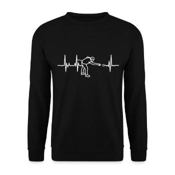 Pool Heart Line - Unisex Sweatshirt - black - Front - Alina (178cm) & Michal (187cm)